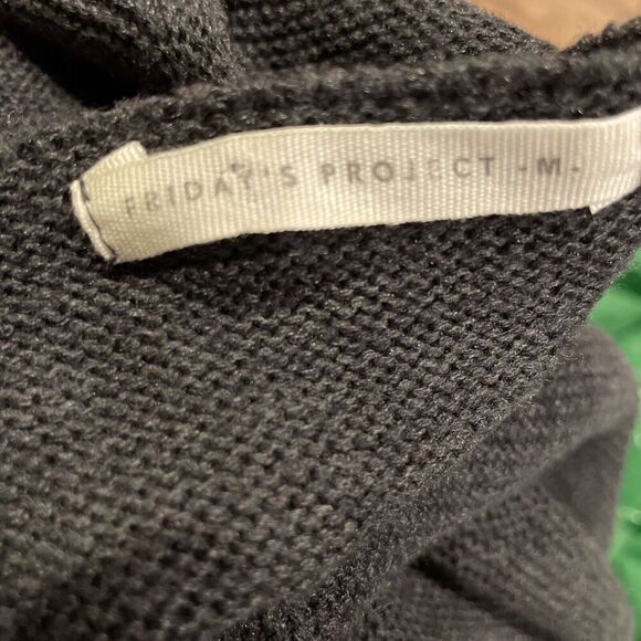 Friday’s Project Wool Blend Sweater Womens Medium High Side Slits Oversized Gray - Picture 4 of 5